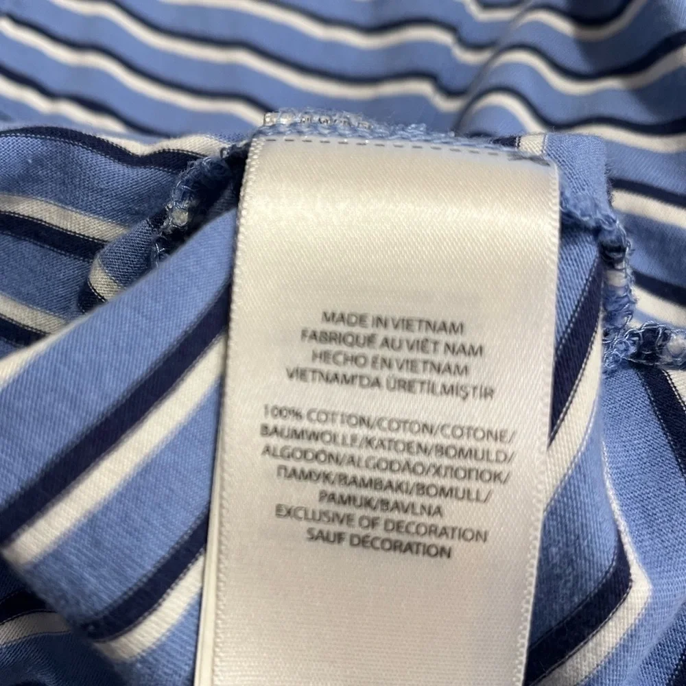 Polo Ralph Lauren Mens Blue Striped Pocket Polo Sz M